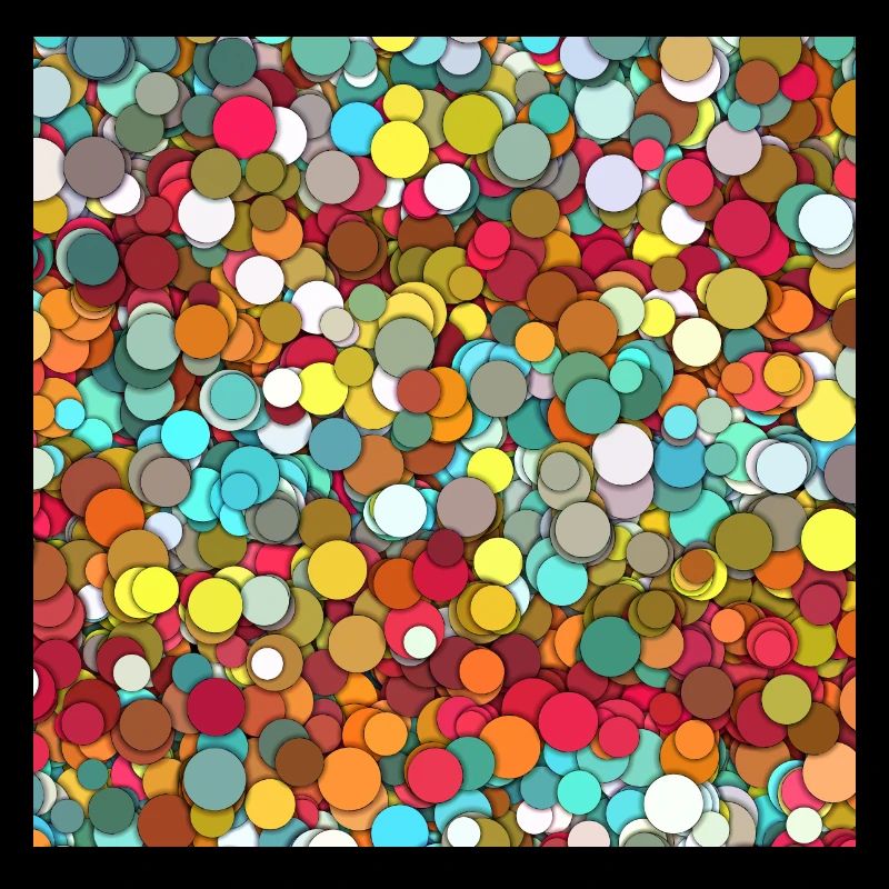 Confetti (colorful circles, patterns)