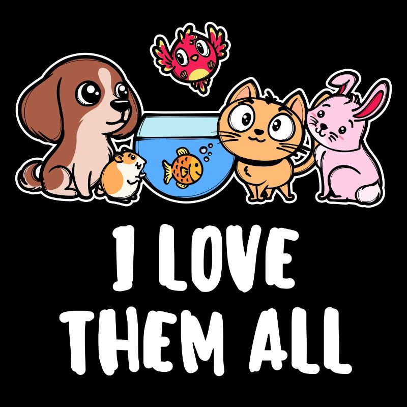 Fish I Love Animals Pets Statement Dog