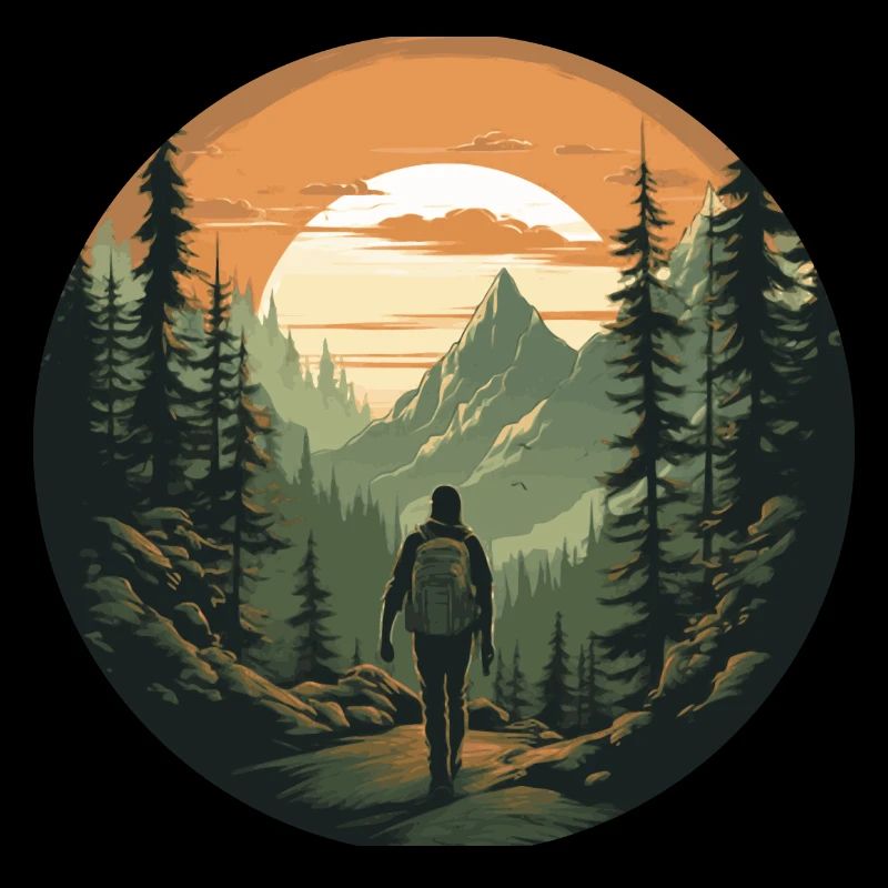 Aventure de trekking dans la nature de la forêt