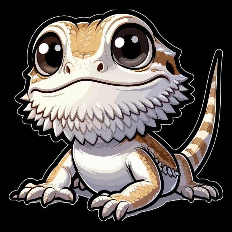 Niedliche Bartagame Zeichnung Gecko Eidechse
