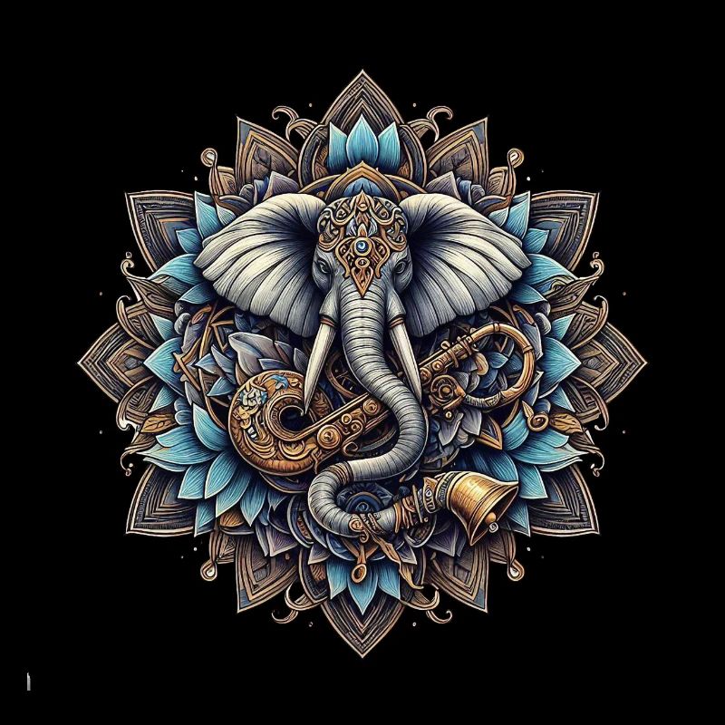 Elefantenmandala im Steampunk-Stil