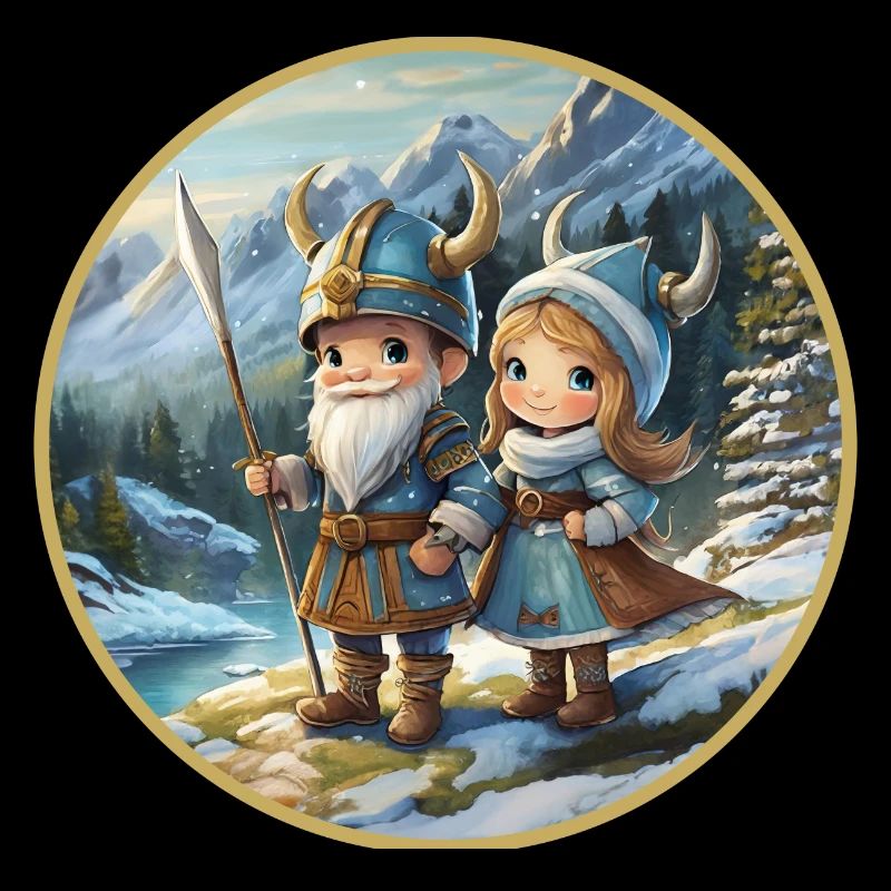 Wikingerjunge und -mädchen