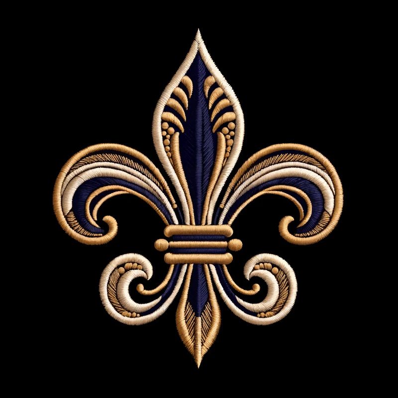 Elegant Fleur-de-Lis Embroidery Tee