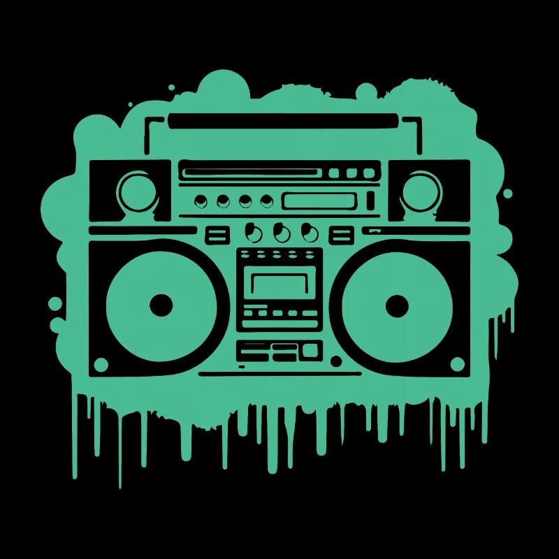 Cyan Ghettoblaster (durchsichtig)
