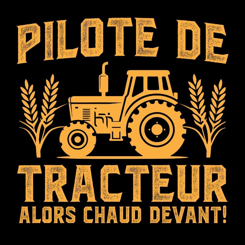 pilote de tracteur arrive alors chaud devant