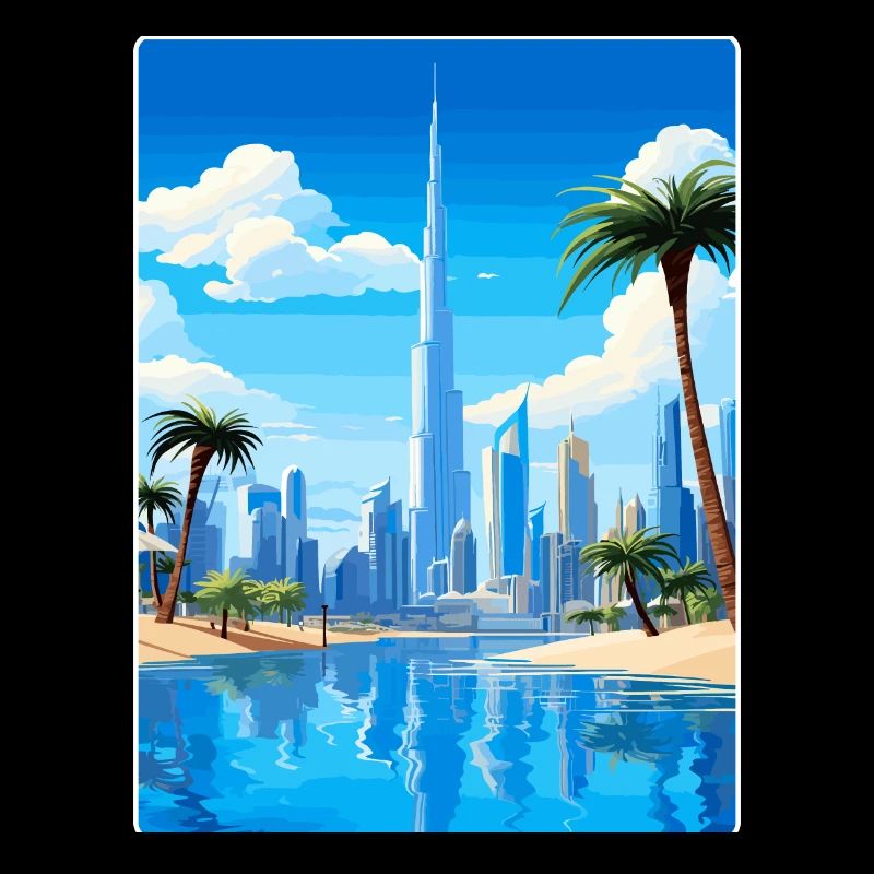 Dubaï Émirats arabes unis Affiche de voyage souvenir