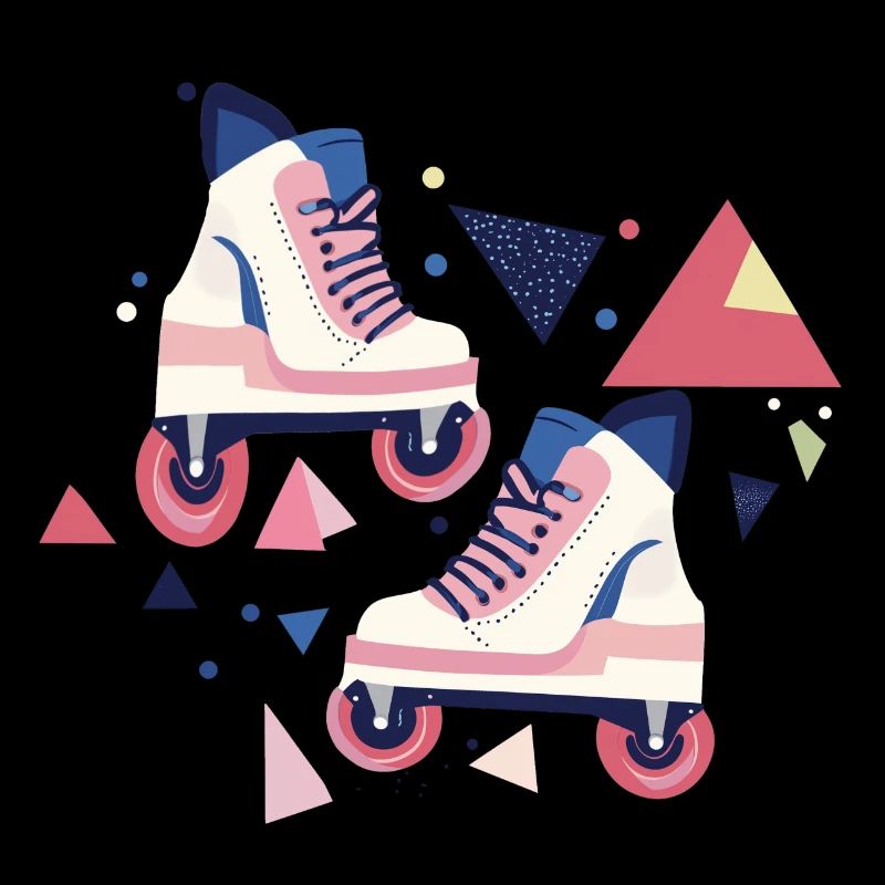 Rollschuhe mit 90er Jahren Muster