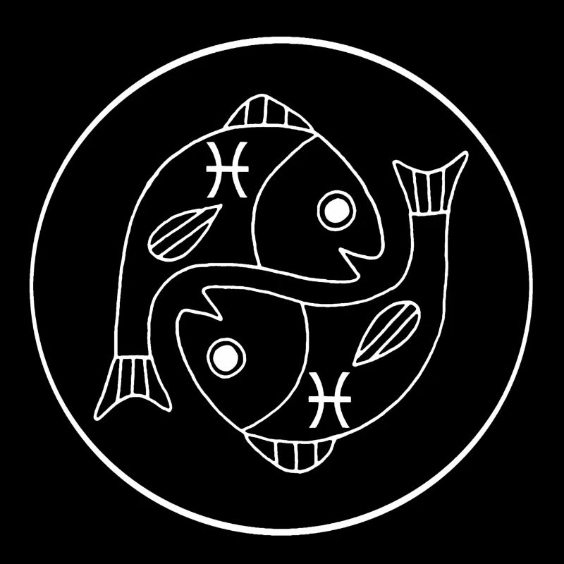 Pisces Zodiac Sign (White)