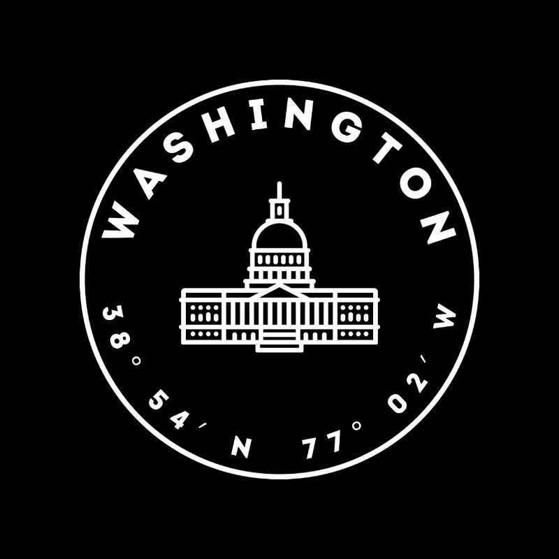 Washington DC avec le Capitole et les coordonnées