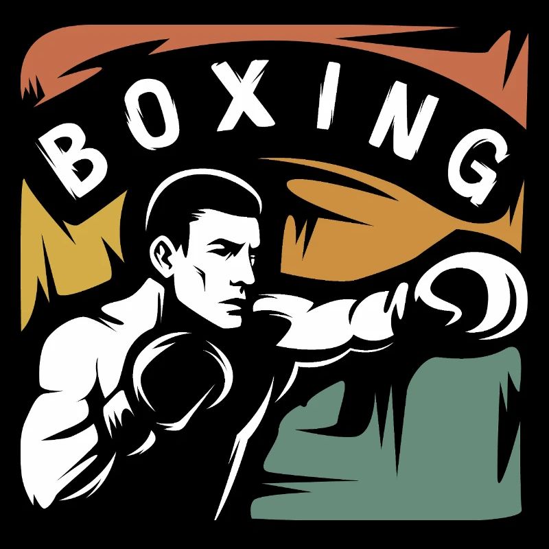 Combattant de boxe vintage – Conception de boîte rétro