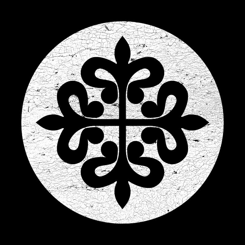 Croix d’Alcantara dans un cercle blanc