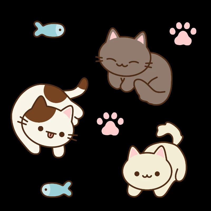 Adorable scène de jeu de chat et de poisson