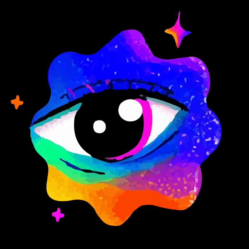 Lebhafter Regenbogen-Augennebel