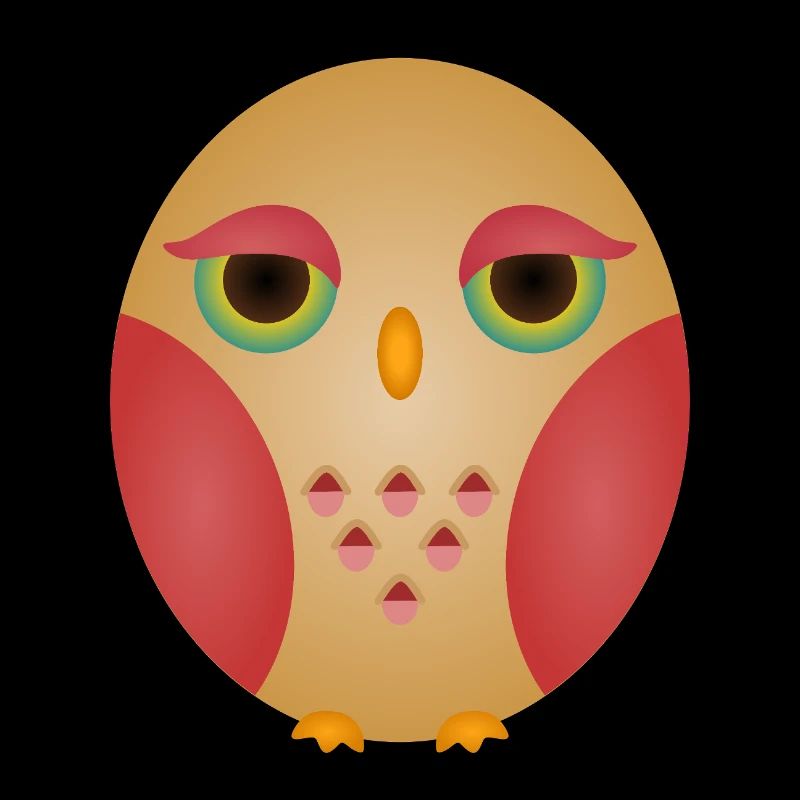 Gradient Owl Face in Cozy Tones