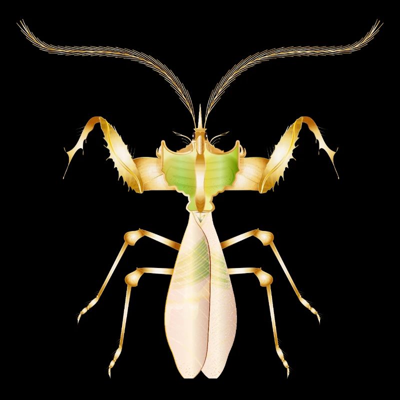 Insecte tropical doré – Fleur du diable exotique