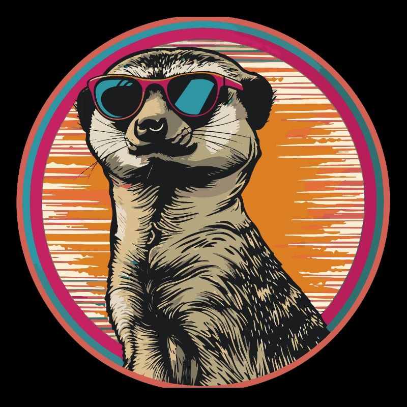 Erdmännchen mit Retro-Sonnenbrille