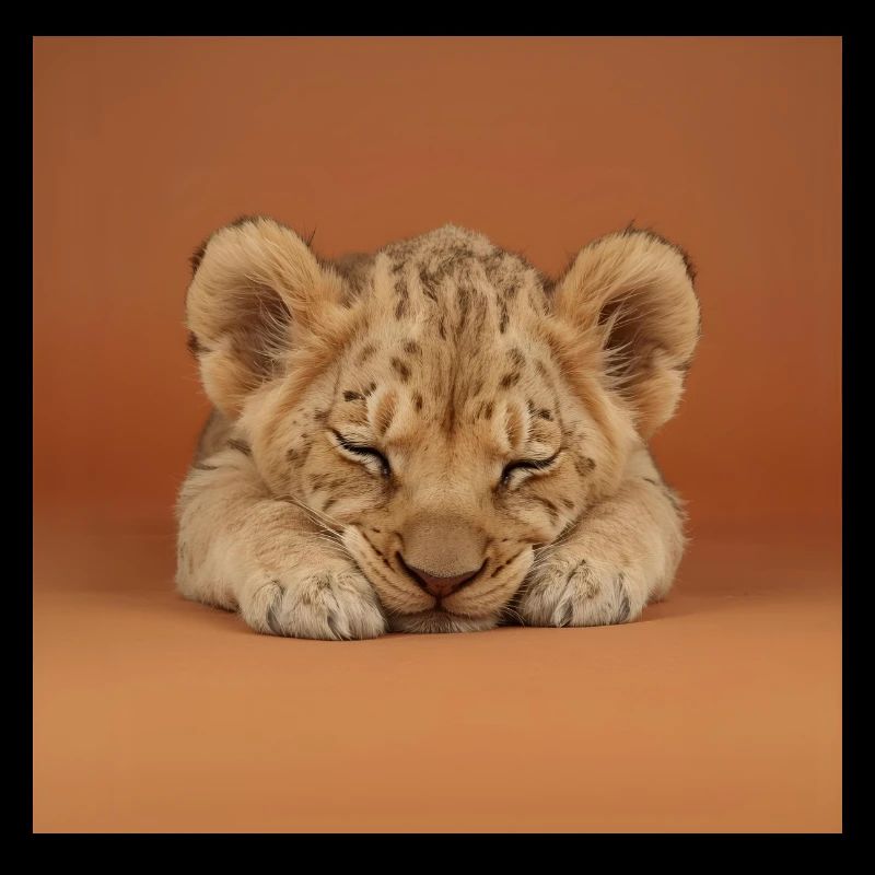 Sleeping cheetah cub