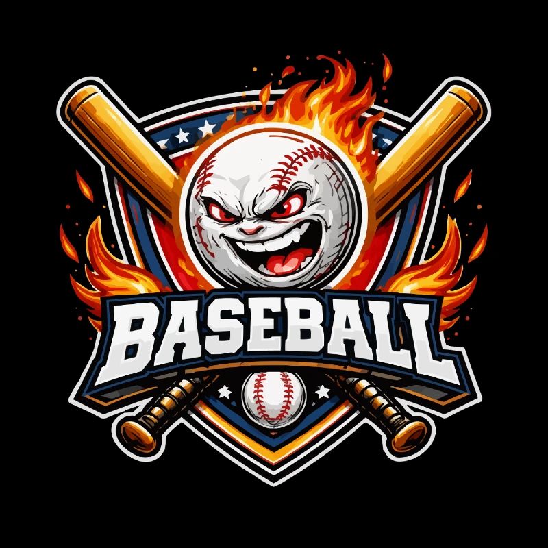 Flammendes Baseball-Maskottchen