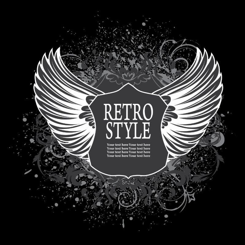 design logo les ailes retro style