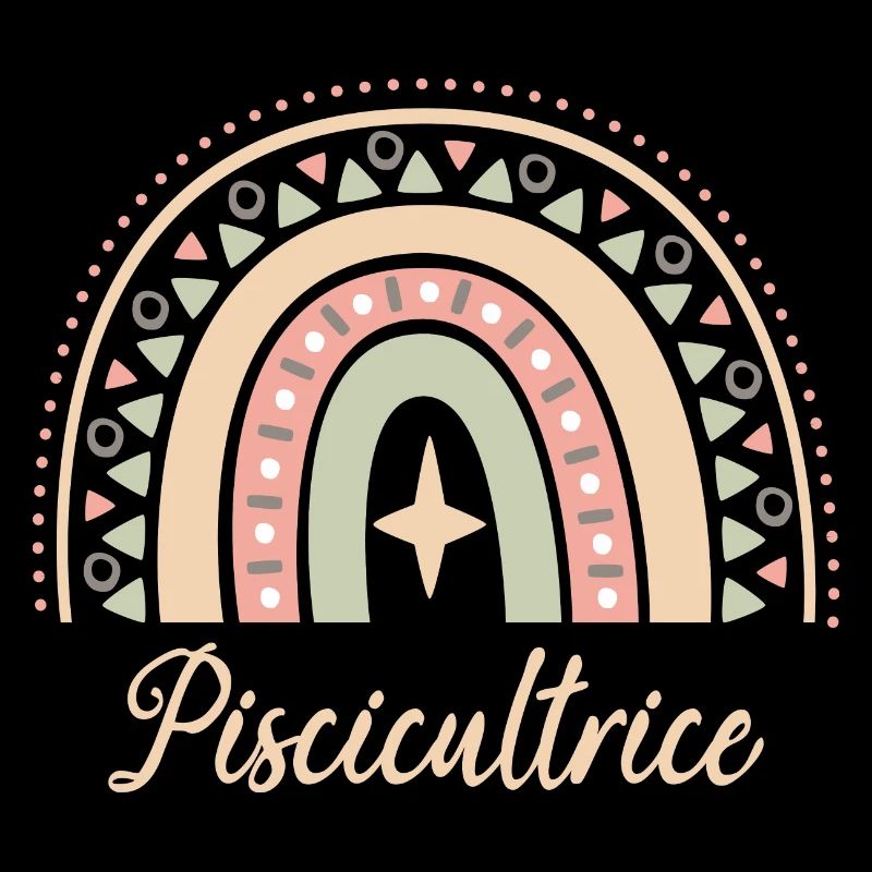 Cadeau Piscicultrice. Boho Rainbow piscicultrice.