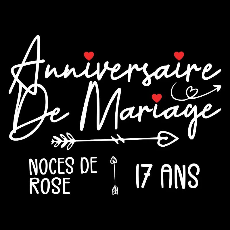 Anniversaire de mariage 17 ans - Noces de Rose