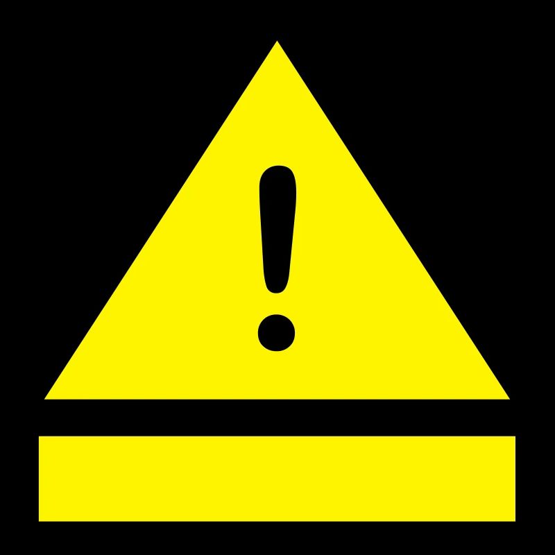 Point d'exclamation sur le triangle d'attention avec une plaque supplémentaire