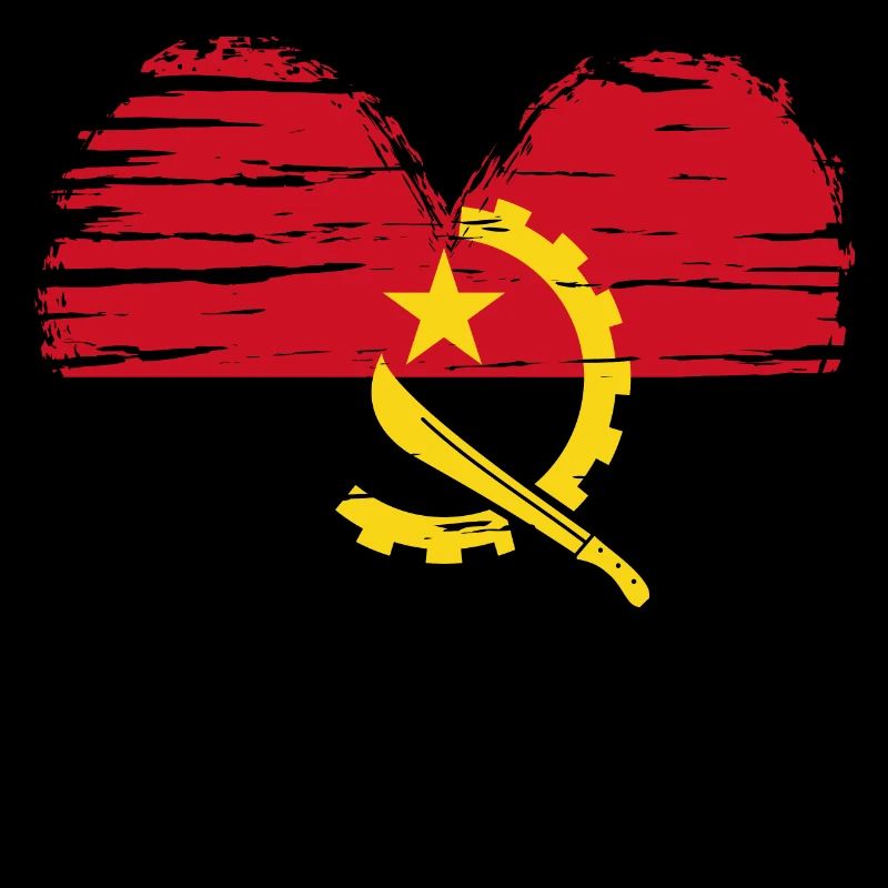 Angola coeur drapeau blason