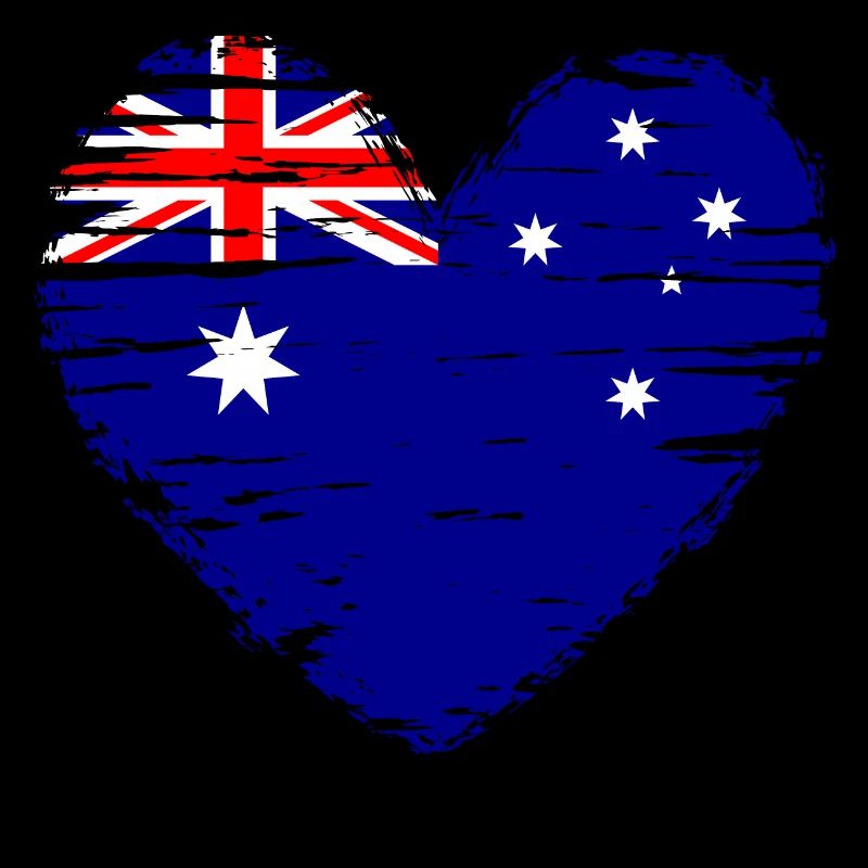 Australie coeur drapeau drapeau blason