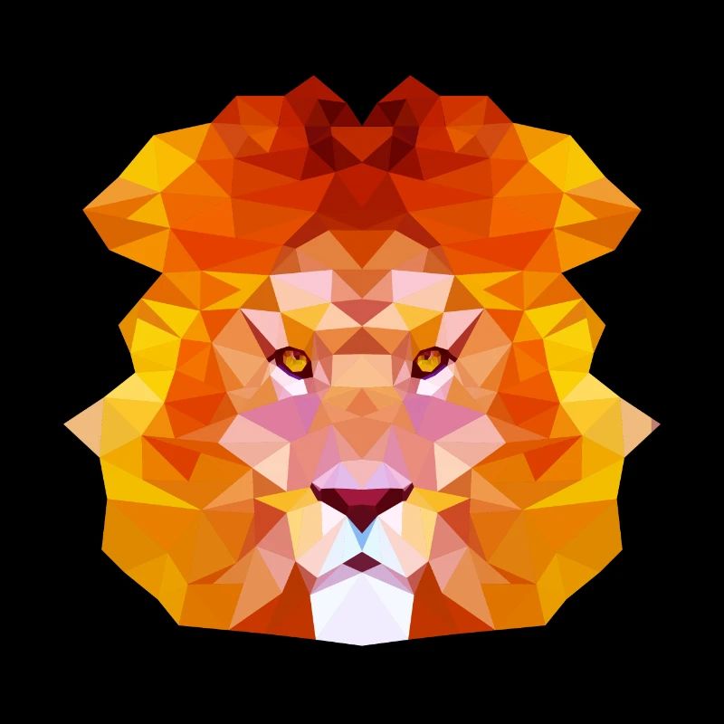 Belle conception de polygone de lion