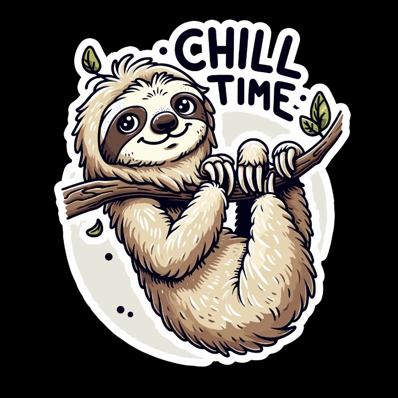 Chill Time - Sloth Illustration