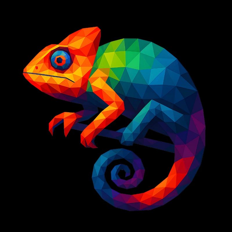 Animaux de style WPAP - Caméléon