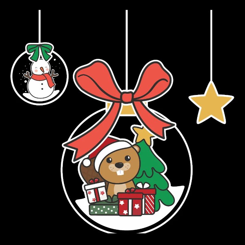 Biber Weihnachten Schneekugel Biber
