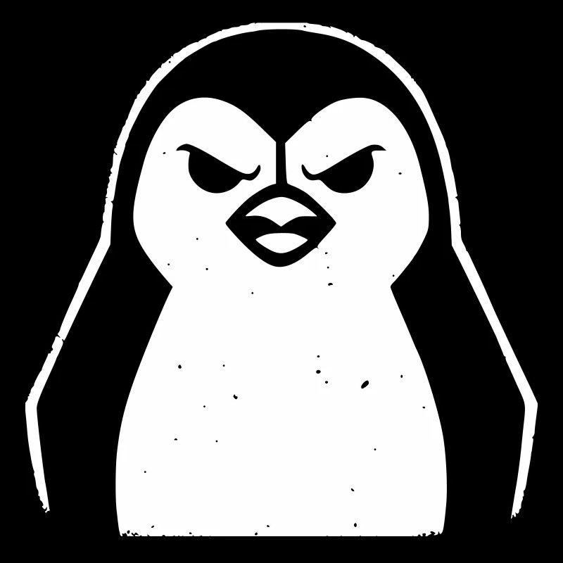 penguin stencil grunge minimalist-vector Linux