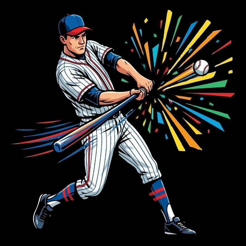 Pop Art coloré du batteur de baseball