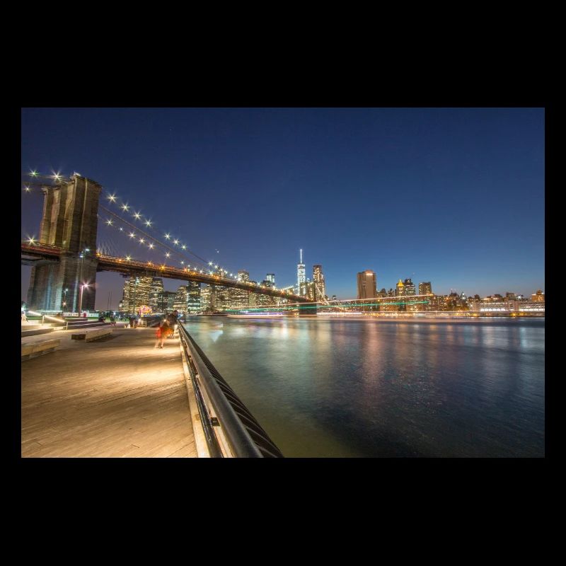 Panoramic View Brooklyn Bridge and Skyline