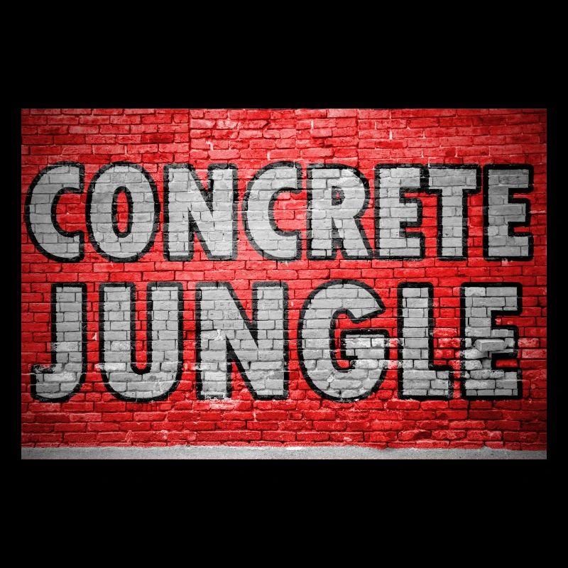 Concrete Jungle Brick Wall Graffiti