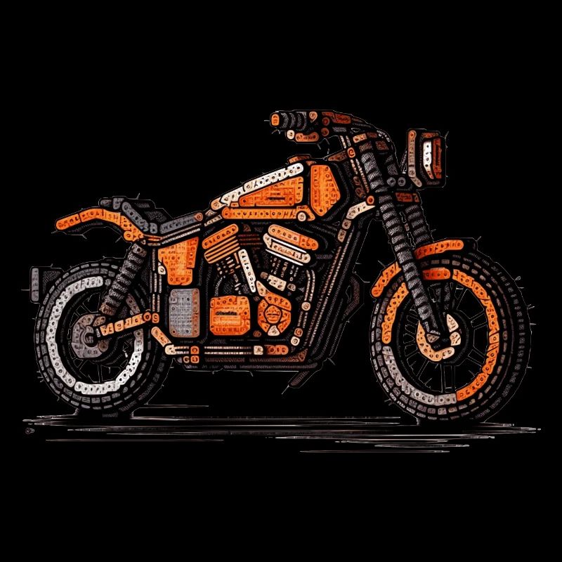 Motorrad als Oldtimer in 16-Bit Grafik