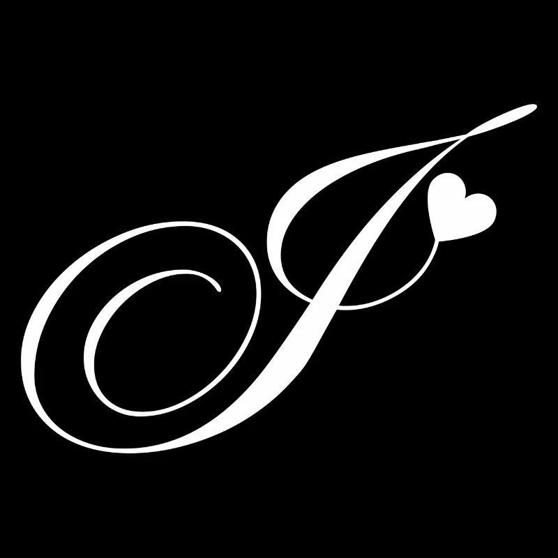 Buchstabe j Herz Kalligraphie