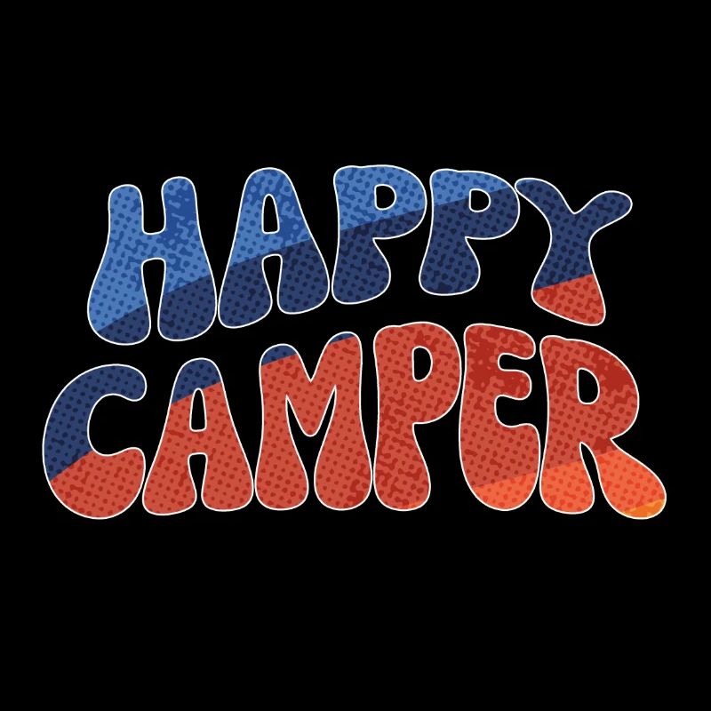Happy Camper: Bunte Doodle Illustration
