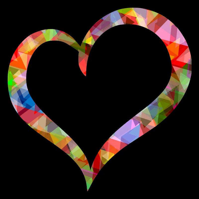 Polygones colorés de coeur