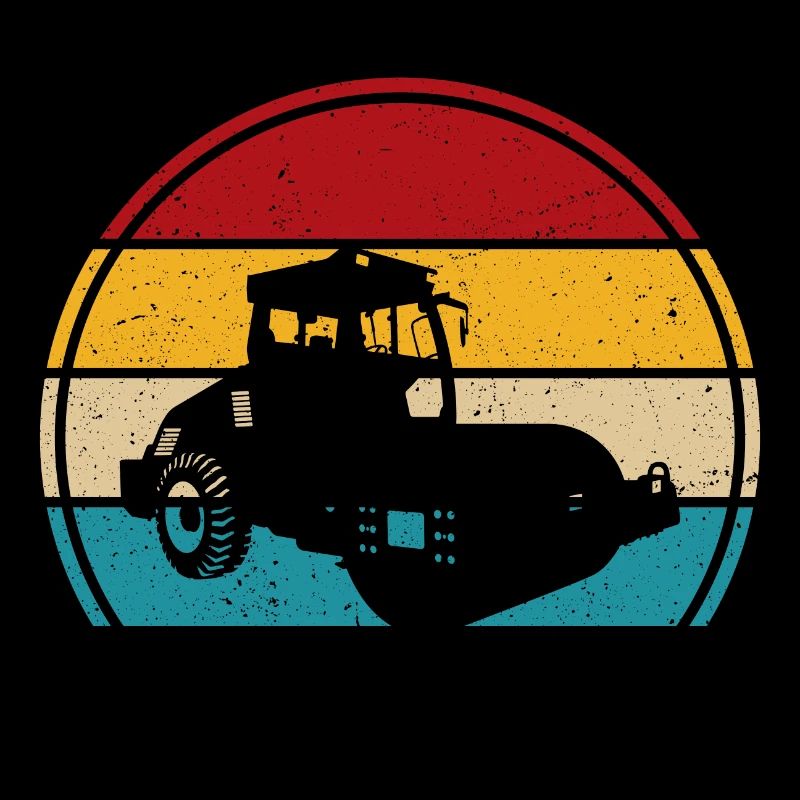 Roller retro t-shirt road roller
