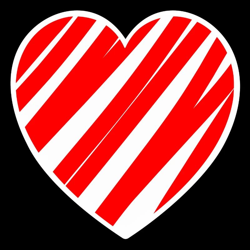 Red striped heart - Perfect as a gift
