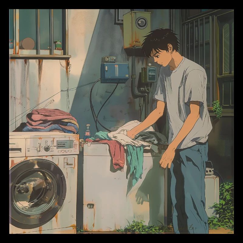 Années 80 Anime Guy Calmant Impression de mode de haute qualité