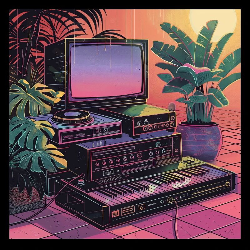 Plantes et musique - Impression de mode de haute qualité