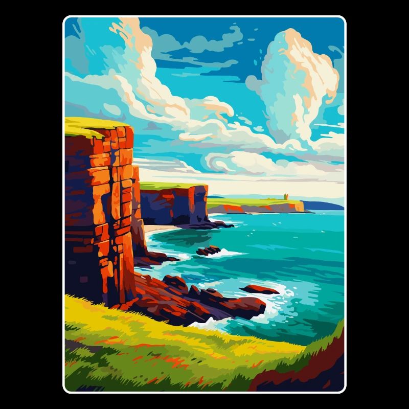 Îles Orcades Écosse Royaume-Uni Affiche de voyage souvenir