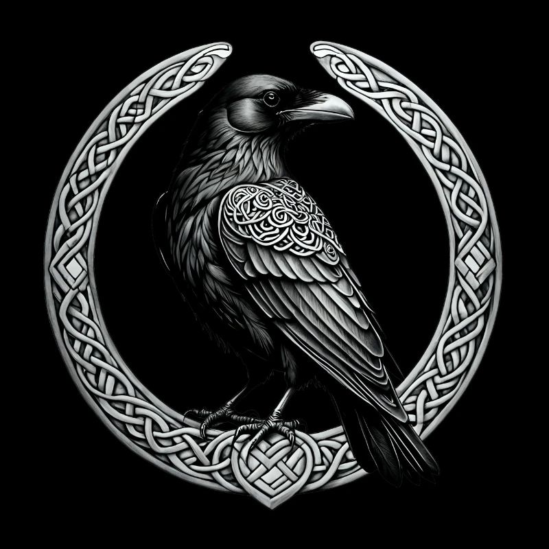 Raven with Celtic Knot 01