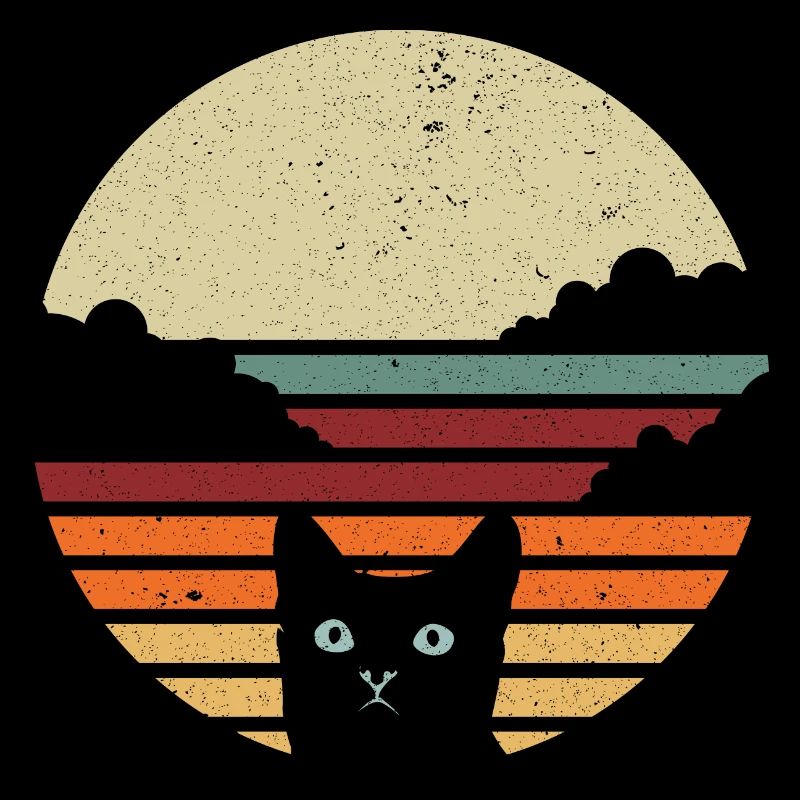 Cat retro vintage gift pet Maine Coon