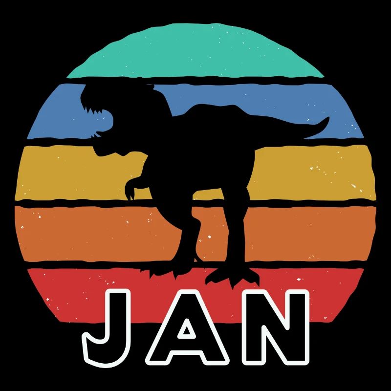 JAN - Beau prénom de garçon avec dinosaure