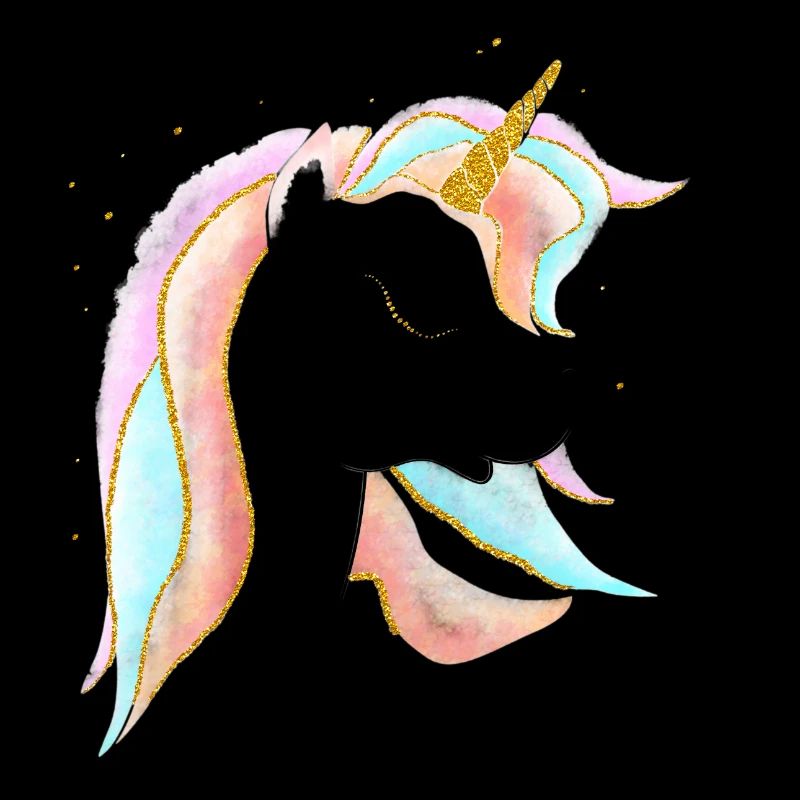 Design Éclaté de Licorne Pastel et Or