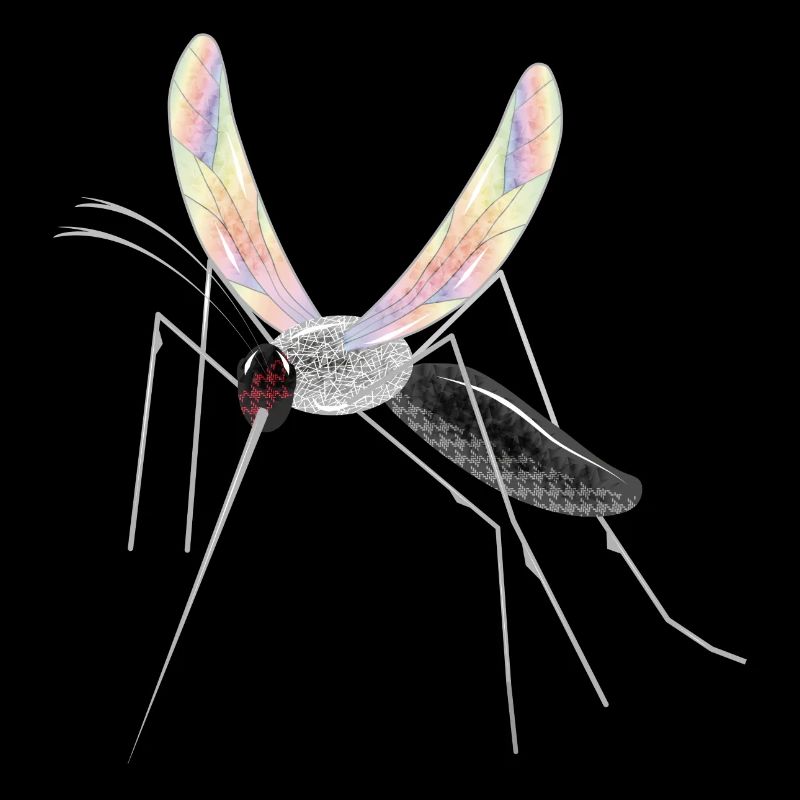 irisierende Zeichnung einer Stechmücke Mosquito